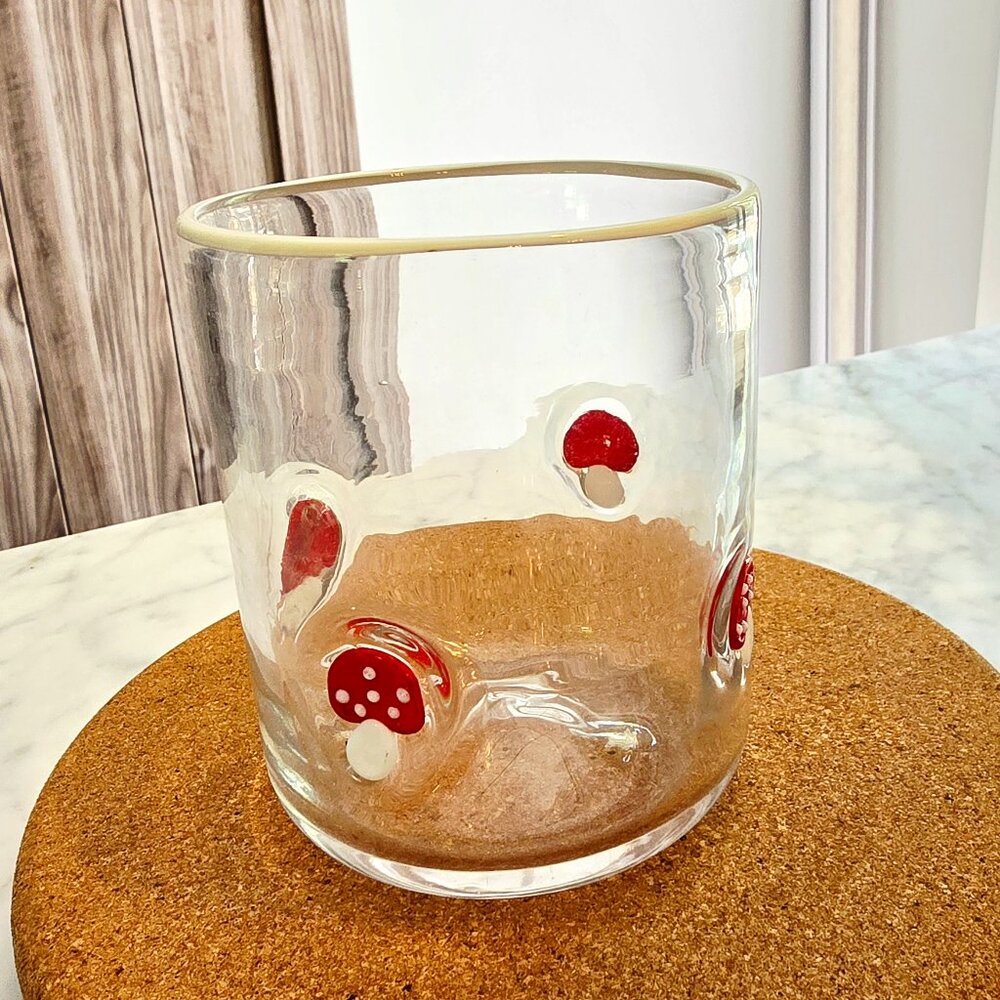 Anthropologie Icon Juice Glass MUSHROOM